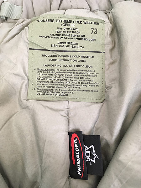 古着 00s 米軍 ECWCS GEN3 Level7 マシュマロ ハッピー パンツ 