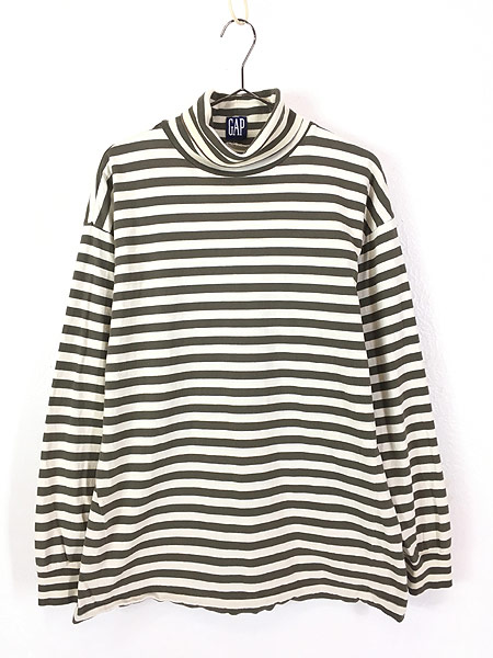 古着 90s USA製 GAP ボーダー タートルネック ロング Tシャツ カットソー M 古着 - 古着 通販 ヴィンテージ 古着屋  Dracaena ドラセナ