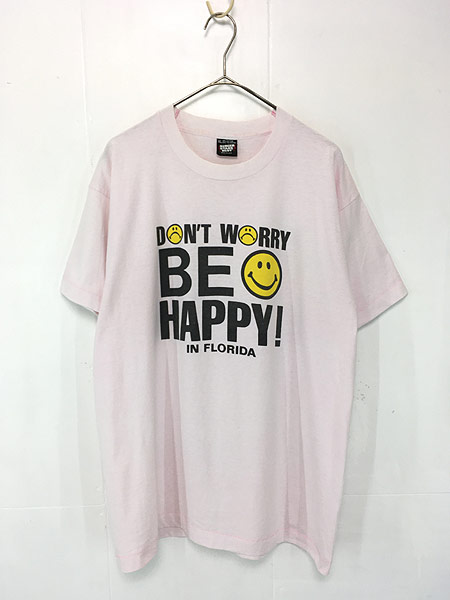 古着 90s USA製 「DON'T WORRY BE HAPPY」 スマイル ニコちゃん T