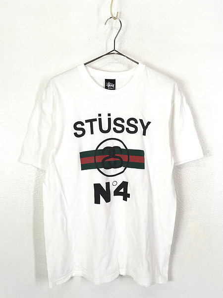 古着 Stussy ステューシー 「STUSSY N°4」 BIG プリント Tシャツ M