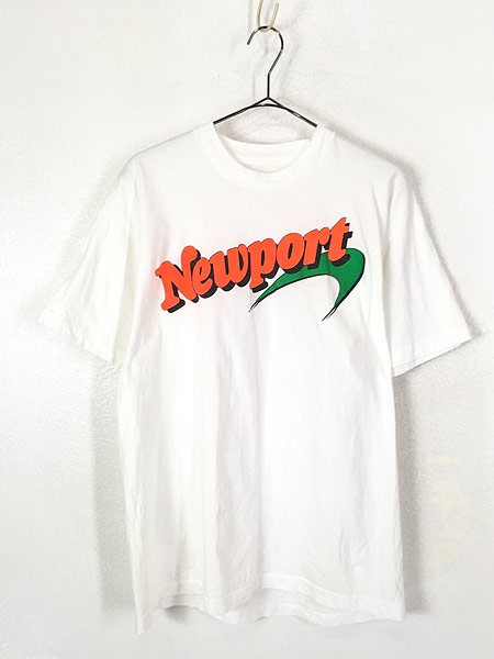 古着 80s USA製 Newport パロディ 蛍光プリント Tシャツ L位 古着