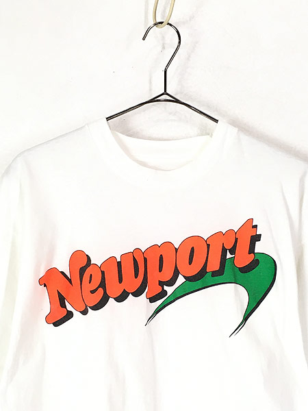古着 80s USA製 Newport パロディ 蛍光プリント Tシャツ L位 古着 - 古着　通販　ヴィンテージ古着屋のドラセナ