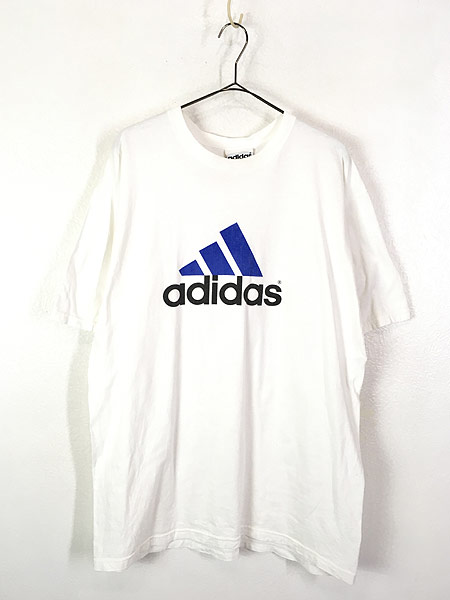 古着 90s USA製 adidas BIG ロゴ 100%コットン Tシャツ XL位 古着 - 古着 通販 ヴィンテージ　古着屋 Dracaena  ドラセナ