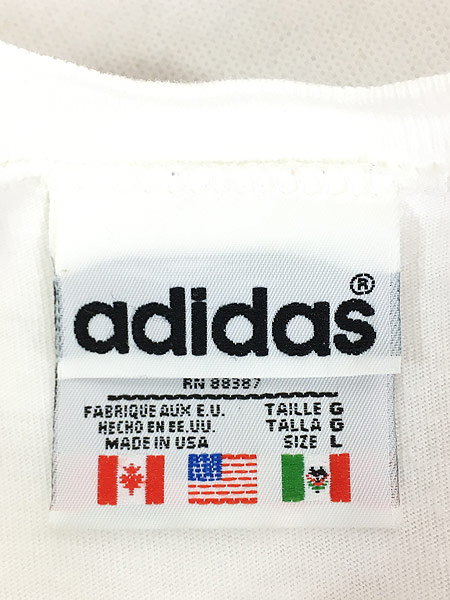 古着 90s USA製 adidas BIG ロゴ 100%コットン Tシャツ XL位 古着【30off】 - 古着 通販 ヴィンテージ　古着屋  Dracaena ドラセナ
