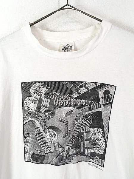 90s USA製 M.C.ESCHER エッシャー XL ロンT Tシャツ-