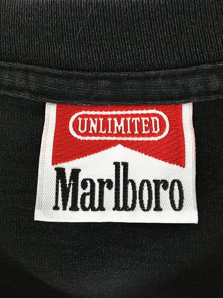 ホワイトブラウン 90s USA製マルボロ MARLBORO トカゲリザード万国旗T