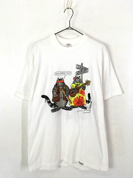 トップス Tシャツ/カットソー(半袖/袖なし) 古着 90s USA製 Crazy Shirts Hawaii コスプレ クリバンキャット 両面 