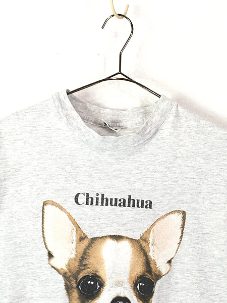 古着 90s USA製 「Chihuahua」 チワワ ワンちゃん アニマル Tシャツ L 