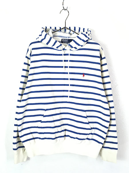 古着 Polo Ralph Lauren ワンポイント マリン ボーダー カノコ スウェット パーカー L 古着 古着 通販 ヴィンテージ 古着屋 Dracaena ドラセナ