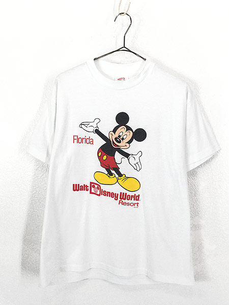 古着 80s Usa製 Disney Mickey Disney World Resort ミッキー キャラクター Tシャツ L 古着 古着 通販 ヴィンテージ古着屋のドラセナ