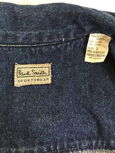 古着 90s Paul Smith Sportswear BIG フラッグ デザイン デニム ジャケット 2 ブランド 古着 - 古着 通販  ヴィンテージ　古着屋 Dracaena ドラセナ