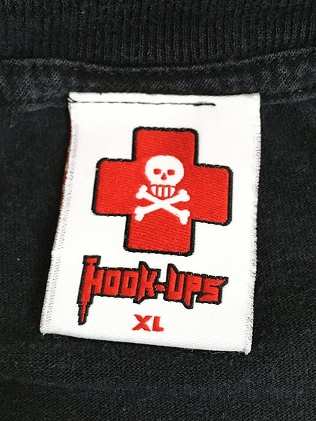 古着 00s USA製 HOOK-UPS フック アップス アニメ スケート Tシャツ XL 