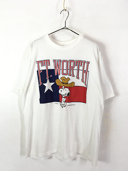 古着 80s USA製 ARTEX製 SNOOPY スヌーピー フラッグ Tシャツ XL 古着