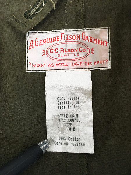 古着 80s USA製 FILSON 「Shelter Cloth Packer Coat」 オイルド