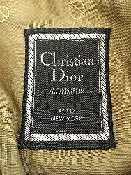 古着 70s Christian Dior ツイード調 ウール ダブルブレスト トレンチ