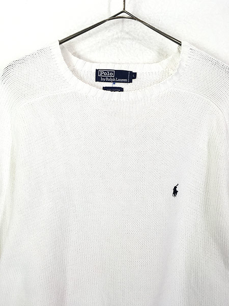 古着 Polo Ralph Lauren ワンポイント 刺しゅう コットン ニット ...
