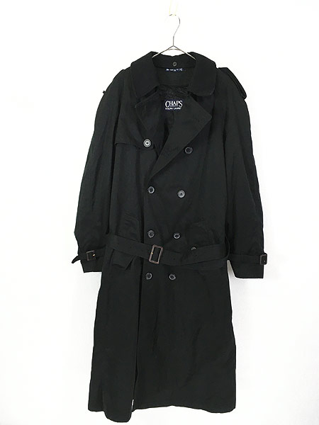 【限定価格セール!】 古着 L ブラック ダブル ロングコート Lauren Ralph CHAPS - ロングコート