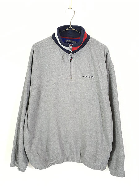 古着 90s TOMMY HILFIGER トリコロール ハーフジップ フリース ジャケット XL 古着【30off】 - 古着 通販 ヴィンテージ　 古着屋 Dracaena ドラセナ