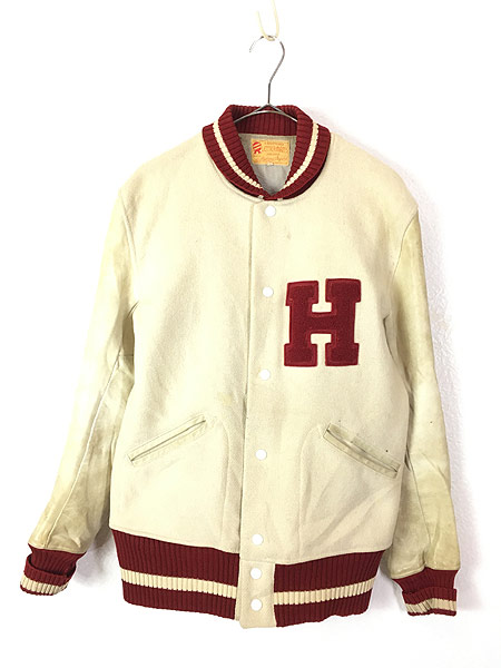 最終売り尽くし”古着 50s H.L.WHITING LETTERMAN'S 本革 レザー ...