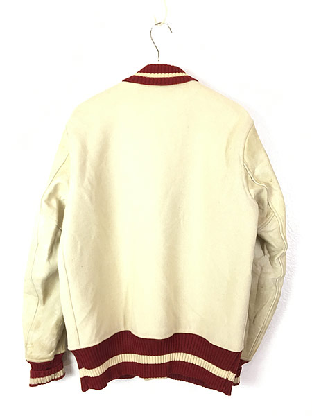 古着 50s H.L.WHITING LETTERMAN'S 本革 レザー メルトン ジャケット