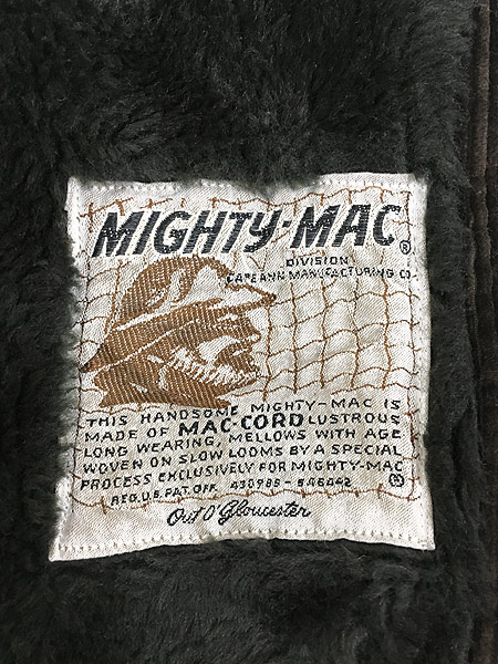 古着 60s USA製 Mighty Mac 2way 裏ボア 太畝 コーデュロイ コート 40L