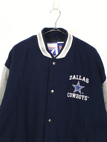 古着 90s LOGO7 NFL Dallas Cowboys 両面 パッチ ウール スタジャン