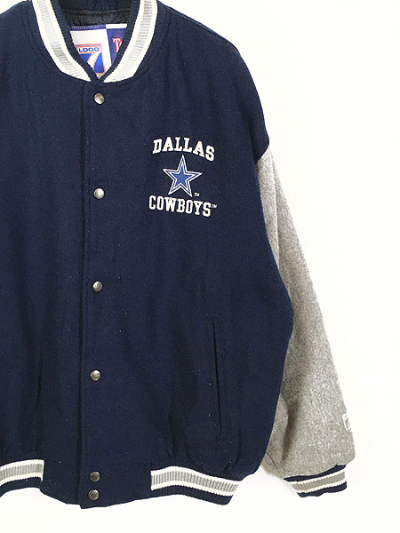 古着 90s LOGO7 NFL Dallas Cowboys 両面 パッチ ウール スタジャン