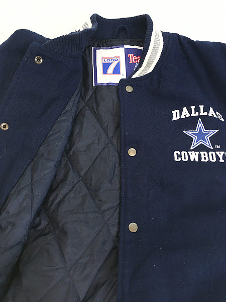 古着 90s LOGO7 NFL Dallas Cowboys 両面 パッチ ウール スタジャン