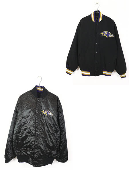 古着 NFL Baltimore Ravens ウール×キルティング リバーシブル