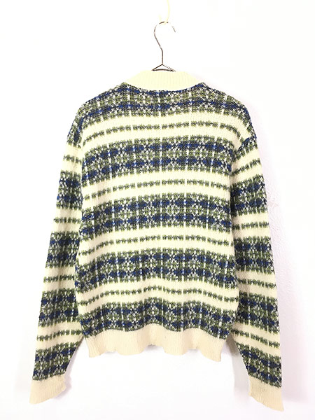 古着 60s Van Cort カラフル ボーダー モヘア ウール ニット 