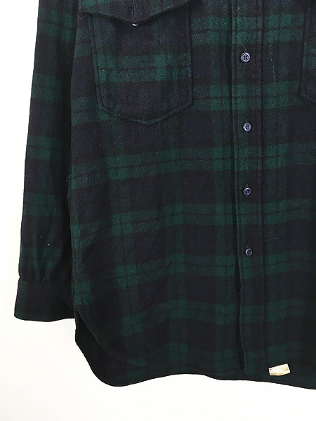 古着 80s USA製 Pendleton ブラックウォッチ チェック ウール シャツ