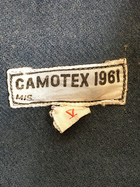 [6] 古着 60s ベルギー軍 CAMOTEX ミリタリー ラウンド フランネル ウール シャツ 15 1/2位 古着