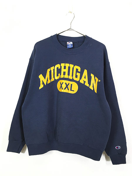 古着 90s USA製 Champion 「MICHIGAN」 プリント スウェット