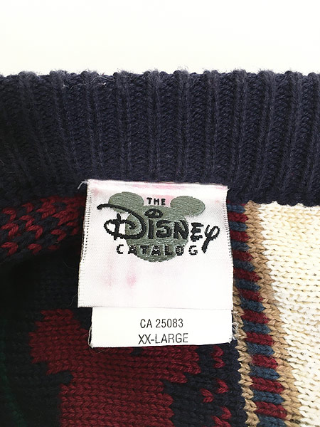 古着 Disney Catalog Mickey Mouse ミッキー 3D ランダム ストライプ 