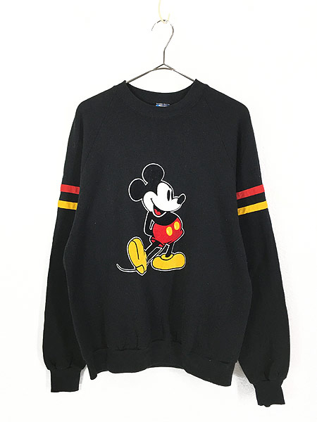 古着 80s USA製 Disney Mickey Mouse ミッキー カラー フロッキー