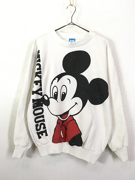 古着 80s USA製 Disney Mickey ミッキー 両面 スウェット トレーナー M