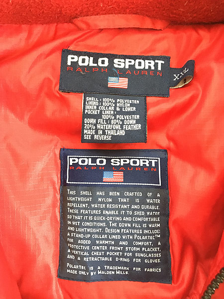 POLO SPORT ラルフローレン　ダウンジャケット　星条旗刺繍　90s 美品 ダウンジャケット 製造元直販