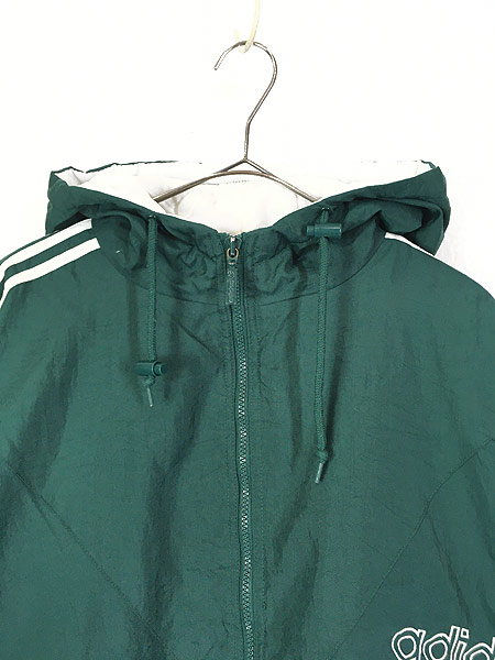 古着 90s adidas BIG ロゴ & トレフォイル パデット フーデッド