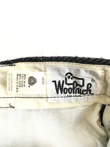 古着 70s USA製 WoolRich ヘリンボーン ウール パンツ ストレート W30