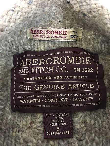 古着 90s Abercrombie&Fitch ロールネック ローゲージ ケーブル ウール