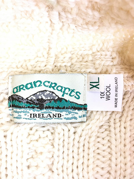 古着 Ireland製 aran crafts アラン フィッシャーマン ショールカラー