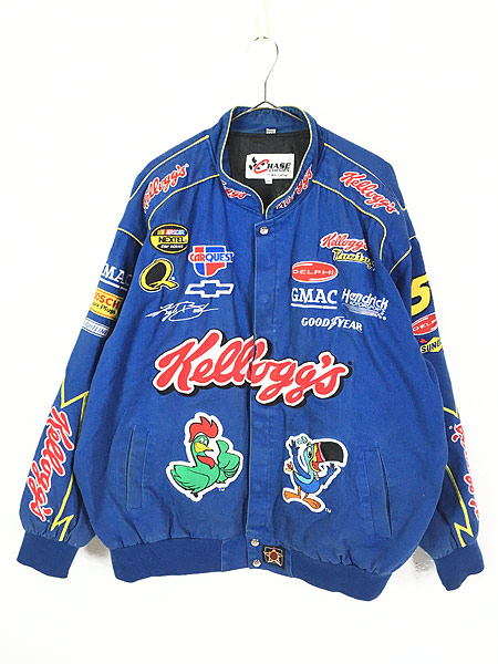 古着 90s Chase JH DESIGN Kellogg ケロッグ 豪華 刺しゅう レーシング ...