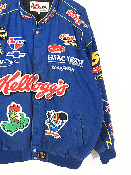 古着 90s Chase JH DESIGN Kellogg ケロッグ 豪華 刺しゅう レーシング