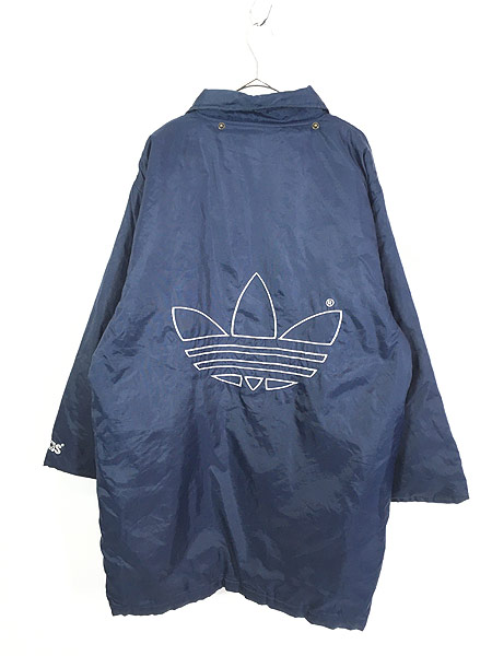 古着 90s adidas BIG トレフォイル 刺しゅう パデット ナイロン ベンチ