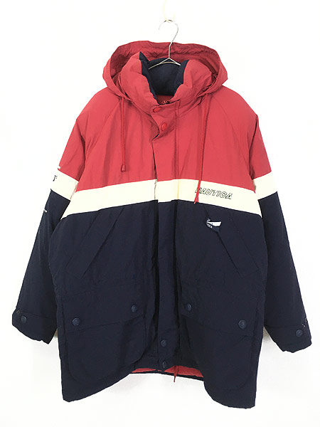 NAUTICA ノーティカ ツートーンフリースジャケット USA製 L レッド