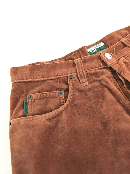 古着 90s 英国製 Paul Smith Jeans 5ポケット 光沢 ベロア パンツ