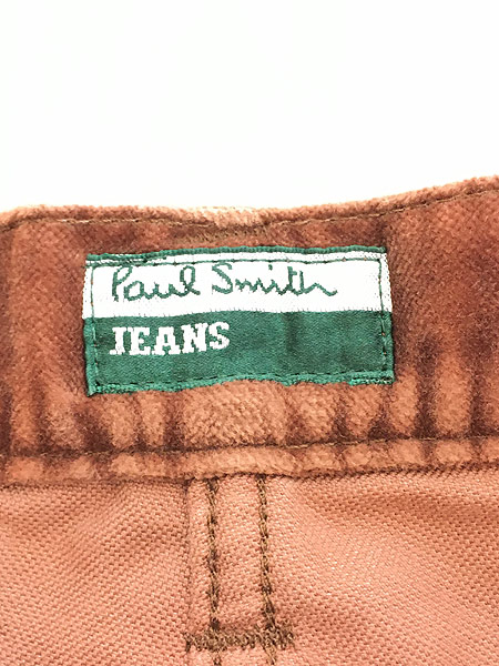 古着 90s 英国製 Paul Smith Jeans 5ポケット 光沢 ベロア パンツ