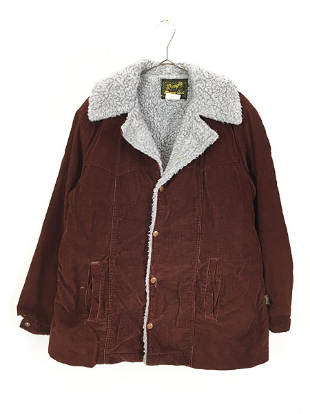 古着 70s USA製 Wrangler 「Wrange Coat」 コーデュロイ ボア ランチ コート Wレッド!! L 古着【30off】 -  古着 通販 ヴィンテージ　古着屋 Dracaena ドラセナ