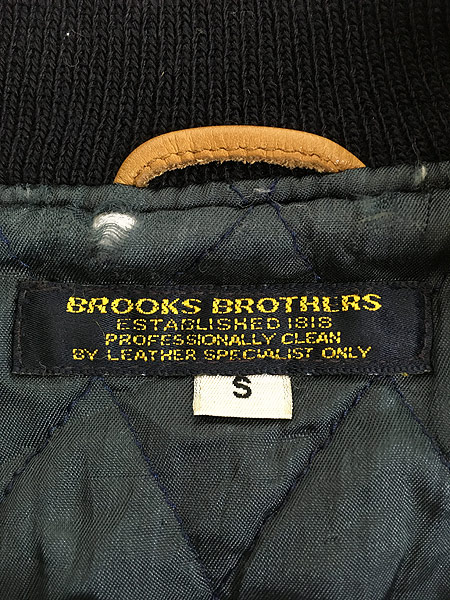 古着 80s USA製 Brooks Brothers 本革 レザー × メルトン ジャケット