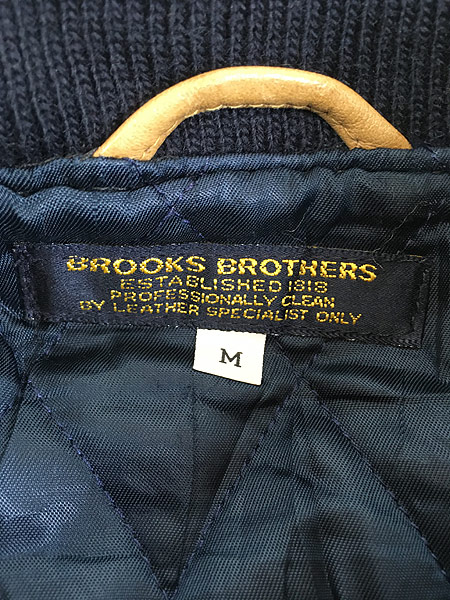 古着 80s USA製 Brooks Brothers 本革 レザー × メルトン ジャケット